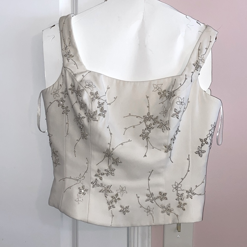 Anjolique Beaded Off-White Wedding Outfit Top